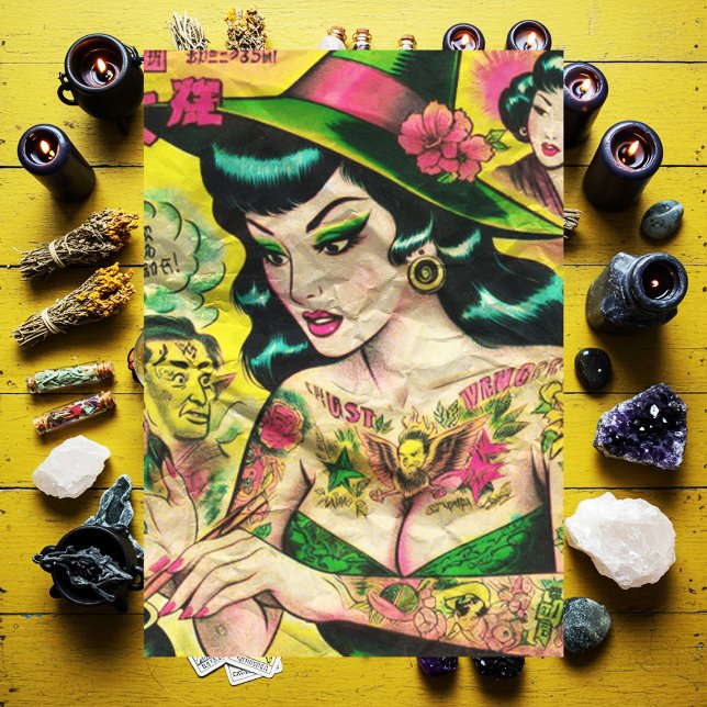 Papier Mousseline Bande dessinée Oriental Witch Retro (Créateur téléchargé)