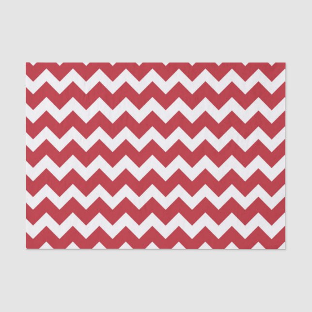 Papier Mousseline Bande rouge et blanche Chevron (Recto)