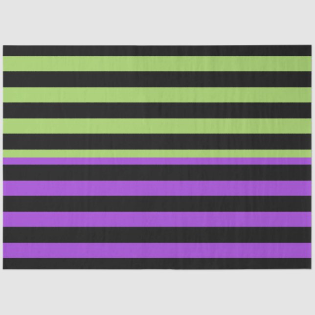 Papier Mousseline Bande verte violette et noire d'Halloween (Recto)
