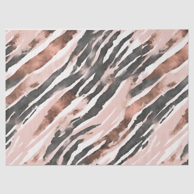 Papier Mousseline Bande Zèbre rose pâle (Recto)