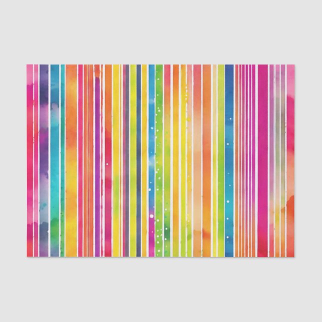 Papier Mousseline Bandes aquarelles dynamiques (Recto)