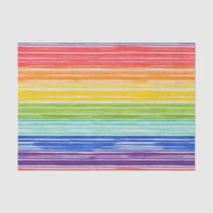 Papier Mousseline Bandes arc-en-ciel inondées