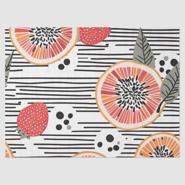 Papier Mousseline Bandes audacieuses de tranches de citrus (3) (Recto)