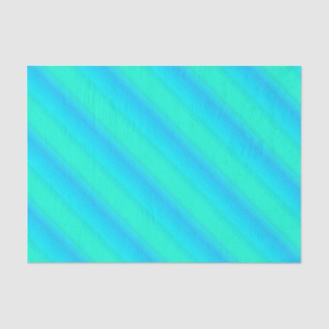 Papier Mousseline Bandes aurora - bleu, aqua, turquoise (Recto)