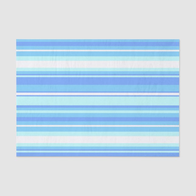 Papier Mousseline Bandes bleu ciel (Recto)