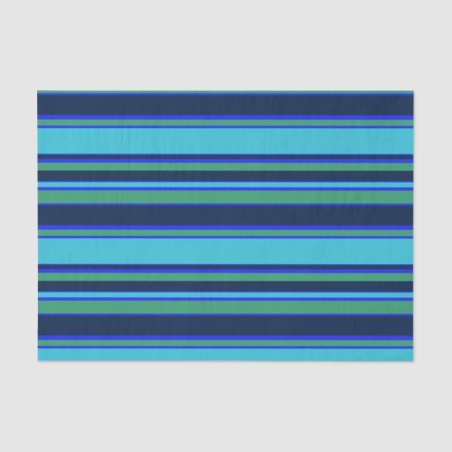 Papier Mousseline Bandes bleues et vertes (Recto)