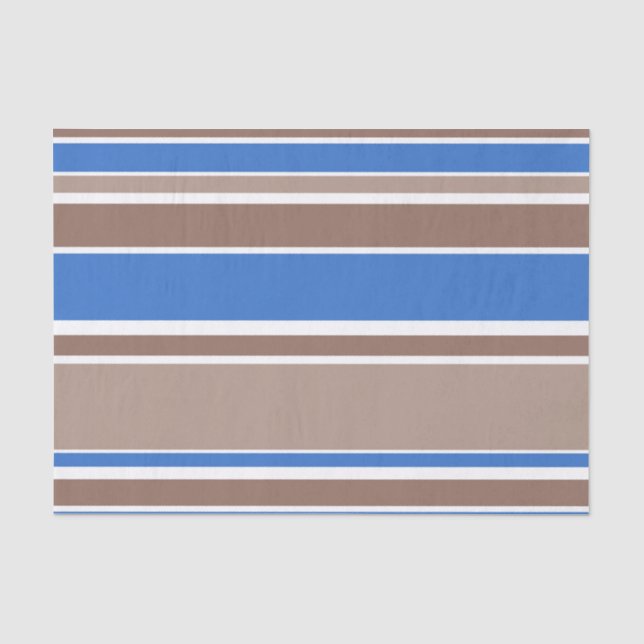Papier Mousseline Bandes Brown et bleues (Recto)