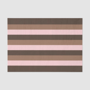 Papier Mousseline Bandes chocolat et rose