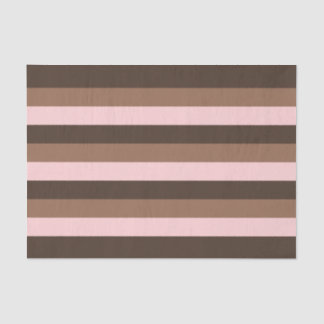 Papier Mousseline Bandes chocolat et rose