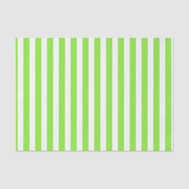Papier Mousseline Bandes de bonbons vert et blanc de chaux (Recto)