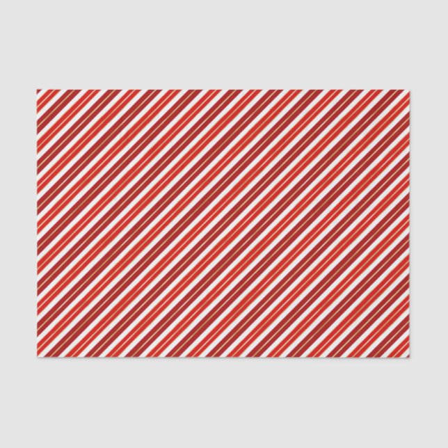 Papier Mousseline Bandes de Noël rouge, or et blanc (Recto)