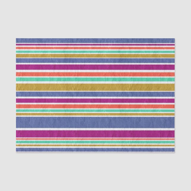 Papier Mousseline Bandes de textile multicolores (Recto)