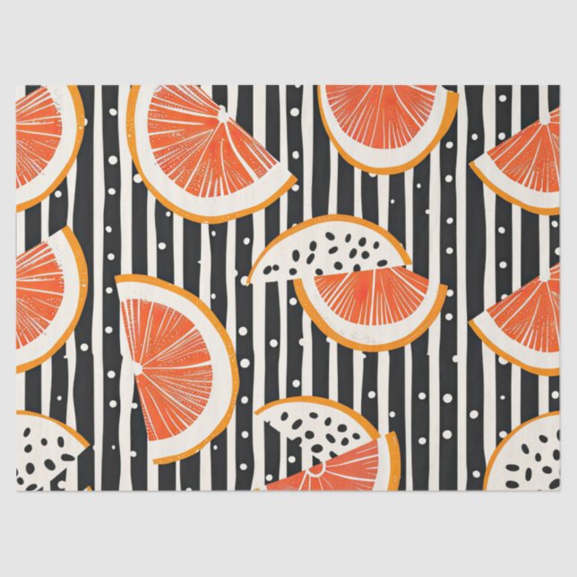 Papier Mousseline Bandes de tranches de Citron Audacieuses (8) (Recto)