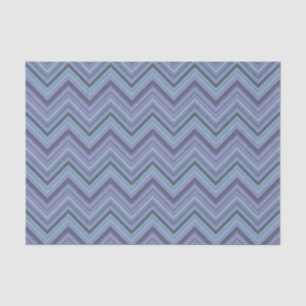 Papier Mousseline Bandes de zigzag gris bleu