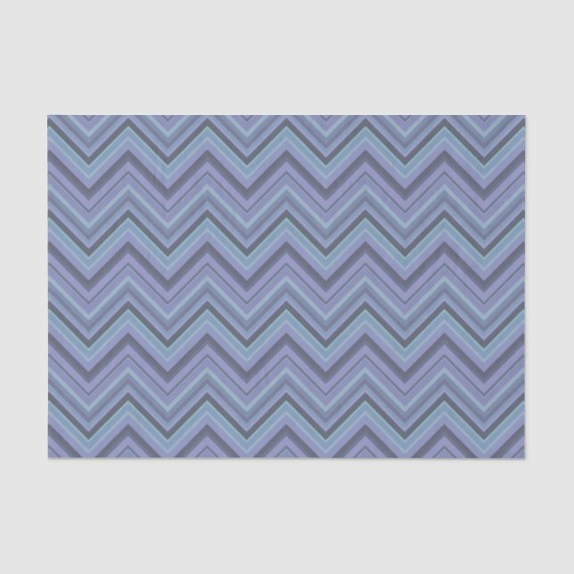 Papier Mousseline Bandes de zigzag gris bleu (Recto)