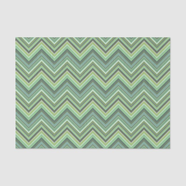 Papier Mousseline Bandes de zigzag vert olive (Recto)