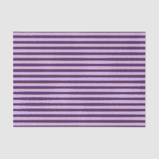 Papier Mousseline Bandes d'huile violette et or fête d'anniversaire (Recto)