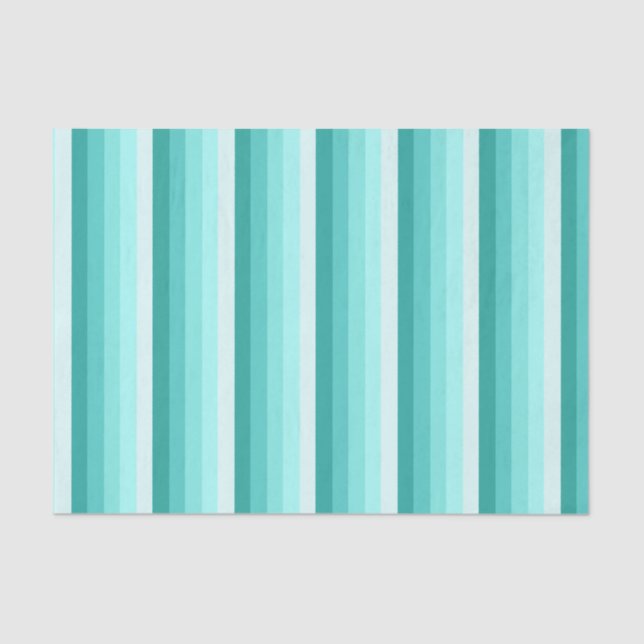Papier Mousseline Bandes d'ombre turquoise (Recto)