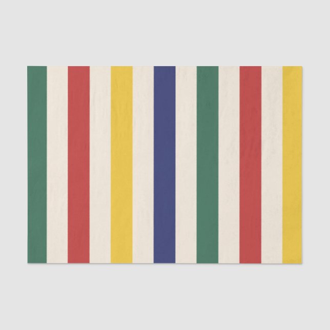 Papier Mousseline Bandes horizontales colorées (Recto)