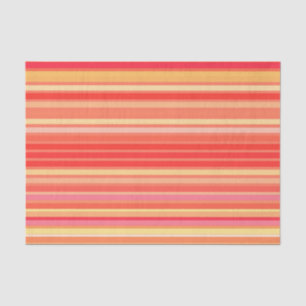 Papier Mousseline Bandes mélangées, Tons de Corail Orange