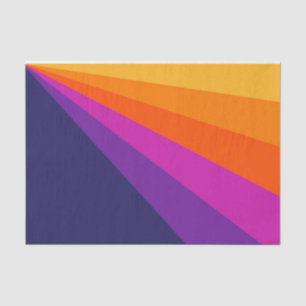 Papier Mousseline Bandes rétro en diagonale violette et orange