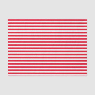 Papier Mousseline Bandes rouges et blanches