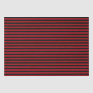 Papier Mousseline Bandes rouges et noires