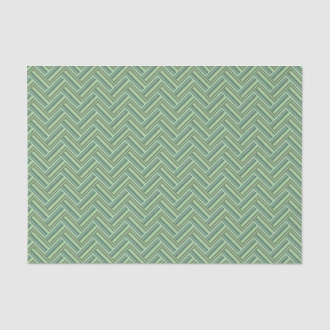 Papier Mousseline Bandes vert olive double tissage (Recto)