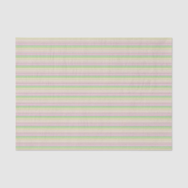 Papier Mousseline Bandes vert violet rose jaune (Recto)