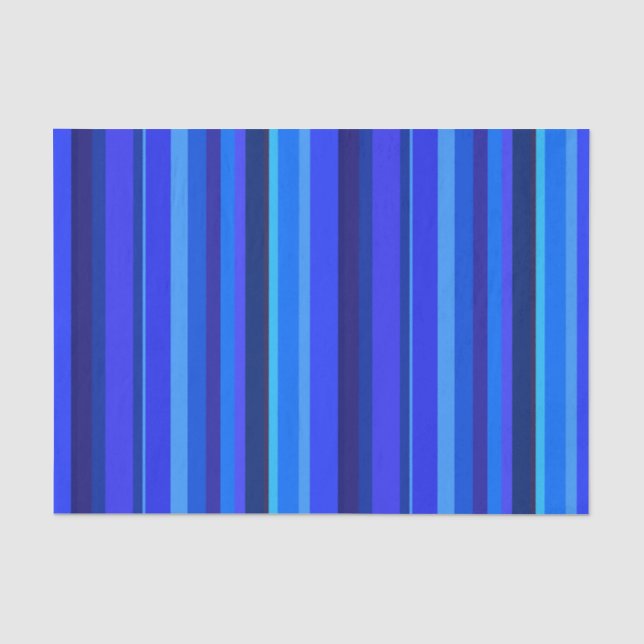 Papier Mousseline Bandes verticales bleues (Recto)