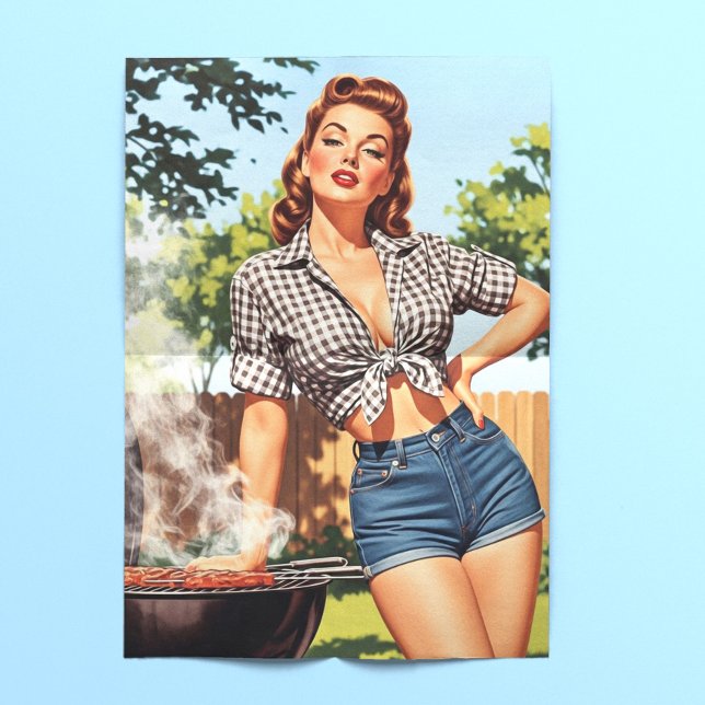 Papier Mousseline Barbecue Pin-up Vintage (Créateur téléchargé)