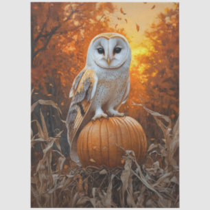 Papier Mousseline Barn Owl sur la page de découpage d'automne Citrou