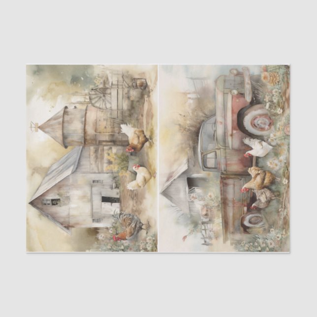 Papier Mousseline Barn Yard (Recto)