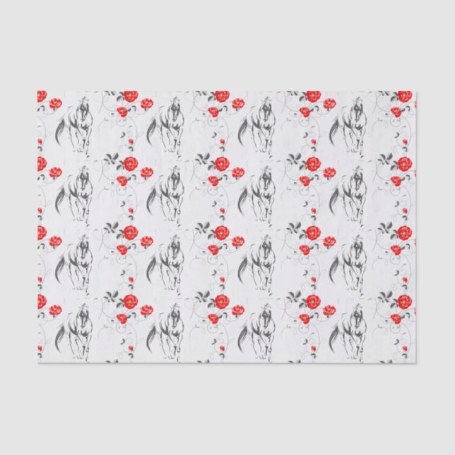 Papier Mousseline Baroque Cheval Tissu Papier (Recto)