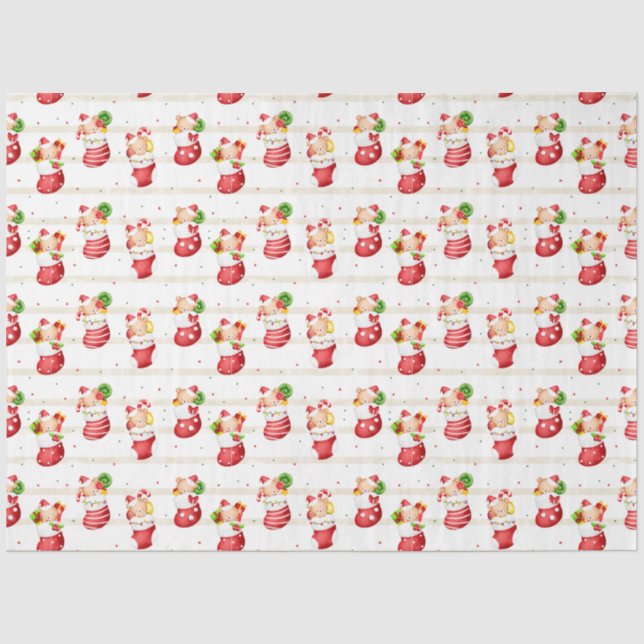 Papier Mousseline Bas de Noël (Recto)