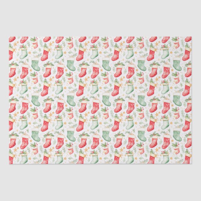 Papier Mousseline Bas de Noël Festive (Recto)