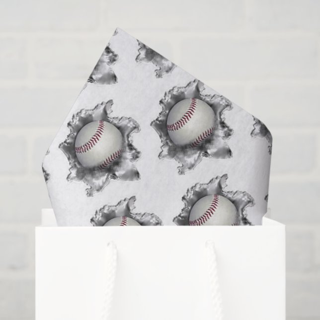 Papier Mousseline Base-ball (Sac cadeau)