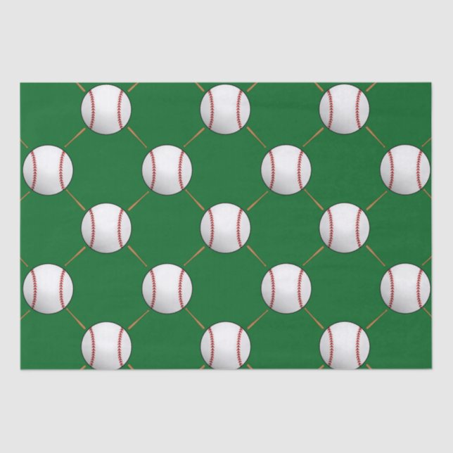 Papier Mousseline Baseball et chauves-souris (Recto)