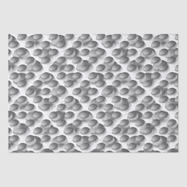 Papier Mousseline Baseball noir et blanc (Recto)