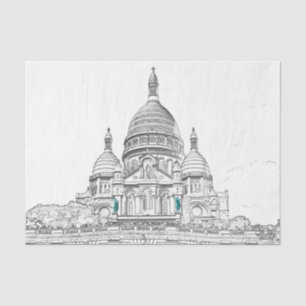 Papier Mousseline Basilique du Sacré-Coeur sur la colline Montmartre