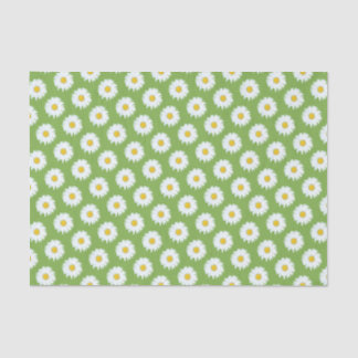 Papier Mousseline Basique blanc sur Motif vert