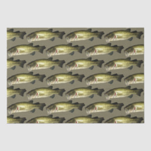 Papier Mousseline Bass Fish Sport Motifs Mens