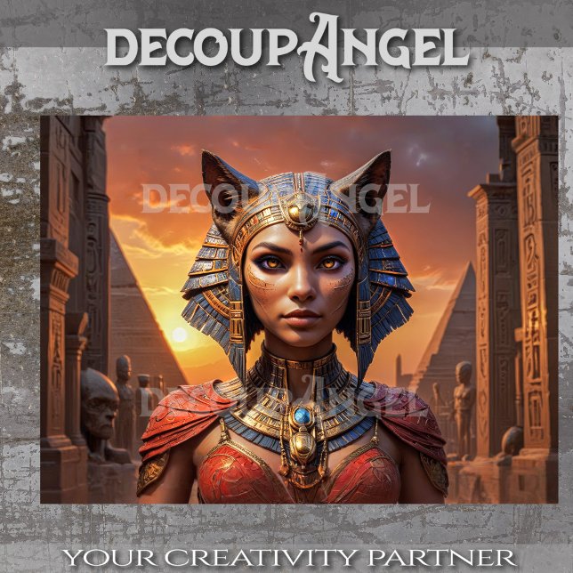 Papier Mousseline Bastet, déesse de la protection Decoupage (Créateur téléchargé)