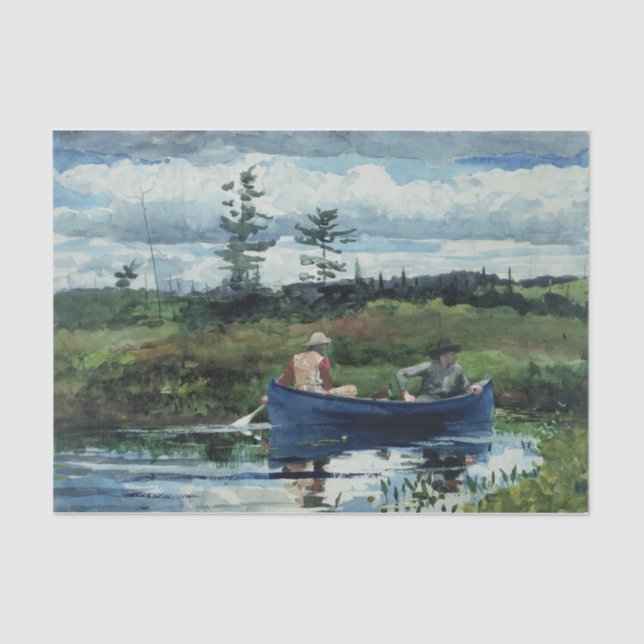 Papier Mousseline Bateau bleu de Winslow Homer (Recto)