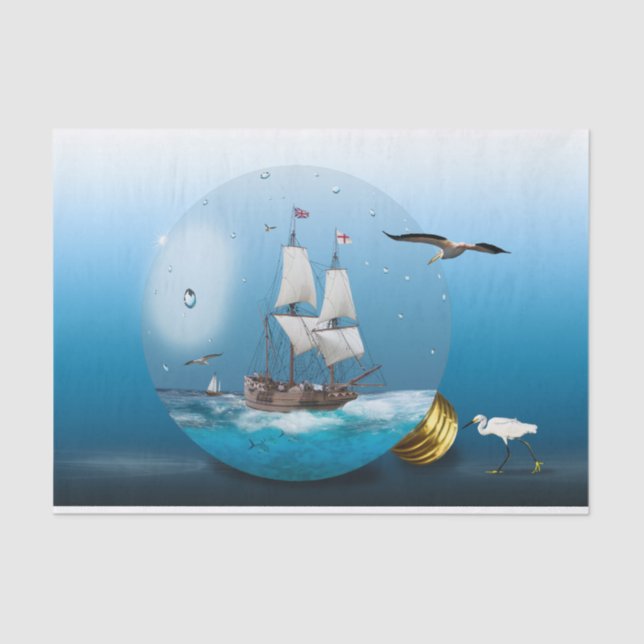 Papier Mousseline Bateau dans une ampoule (Recto)