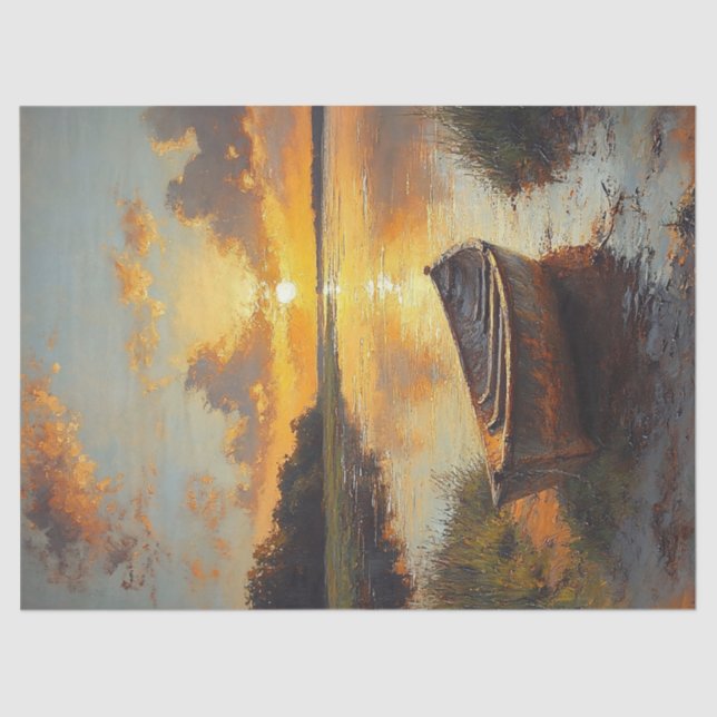 Papier Mousseline Bateau sur la Découpage de peinture de bord (Recto)