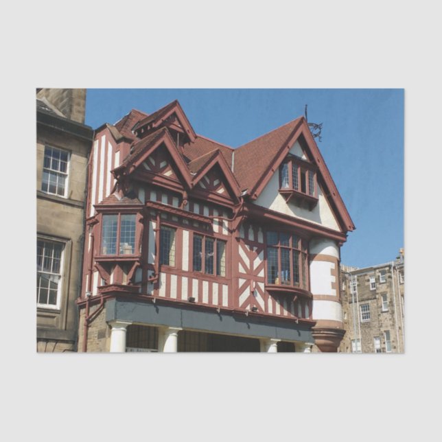 Papier Mousseline Bâtiment en chêne Tudor, Edimbourg, Ecosse (Recto)