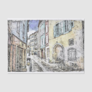 Papier Mousseline Bâtiments de la rue Côte d'Azur