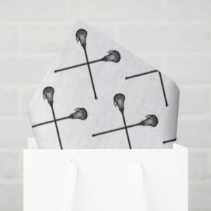 Papier Mousseline Bâtons de crosse Boules Sports Black Blanc Envelop
