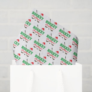 Papier Mousseline Bâtons de hockey de Noël de hockey Santa Hat